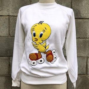 Rare Vintage Tweety Bird Chenille Sweatshirt